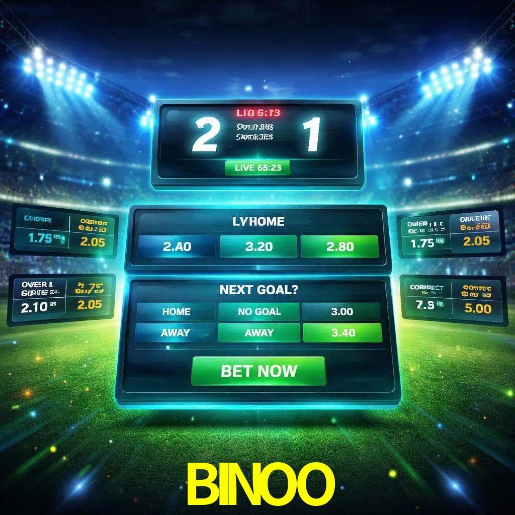 Vista de apuestas en vivo BINOO durante un partido en curso