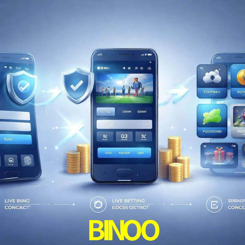 Pasos de acceso a la app BINOO en pantalla de teléfono móvil